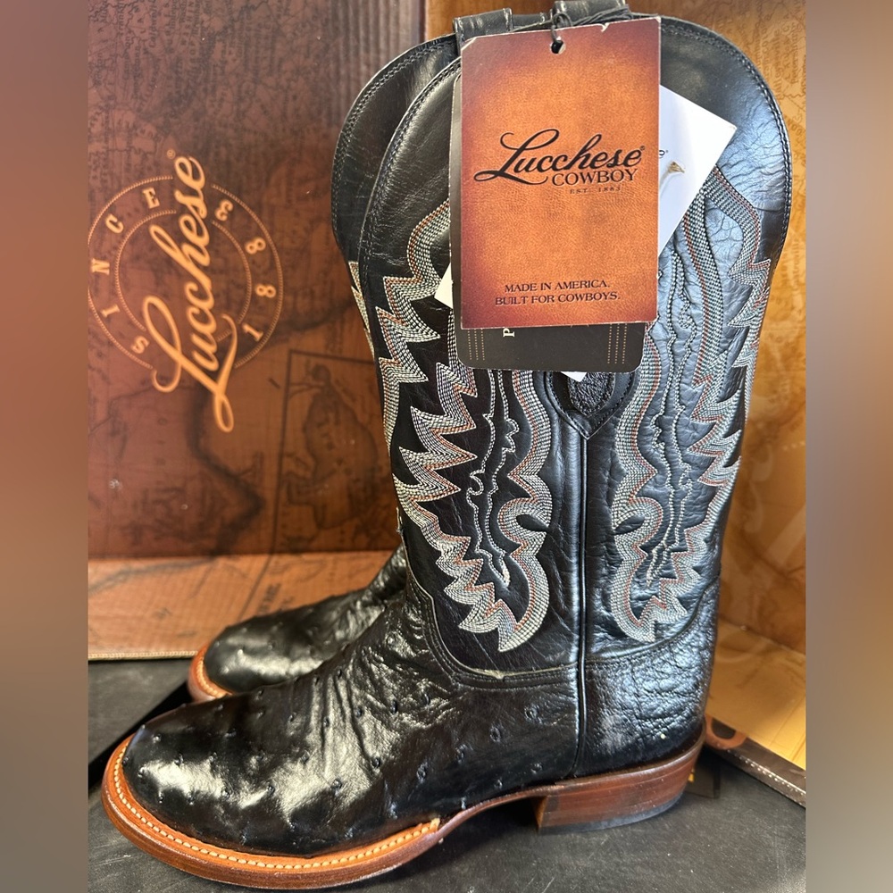 Lucchese Black ostrich Boots